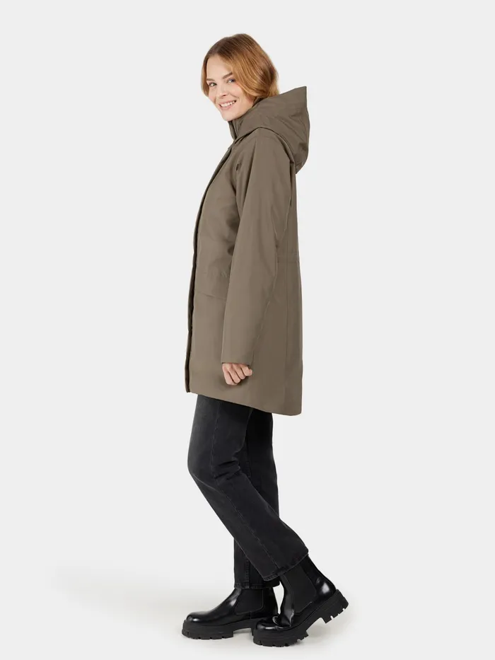 Women Cajsa Parka Walnut Didriksons Autumn Jackets