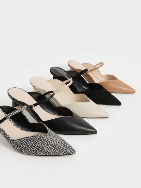 Women Cammie Metallic Sculptural Heel Mules 8211 Chalk CHARLES and KEITH Heels Women Cammie Metallic Sculptural Heel Mules 8211 Chalk CHARLES and KEITH Heels