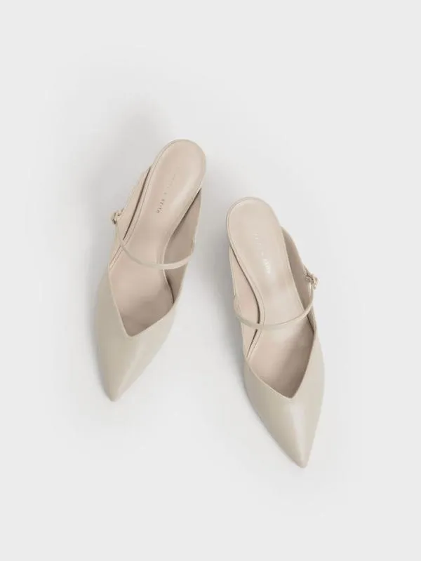 Women Cammie Metallic Sculptural Heel Mules 8211 Chalk CHARLES and KEITH Heels Women Cammie Metallic Sculptural Heel Mules 8211 Chalk CHARLES and KEITH Heels