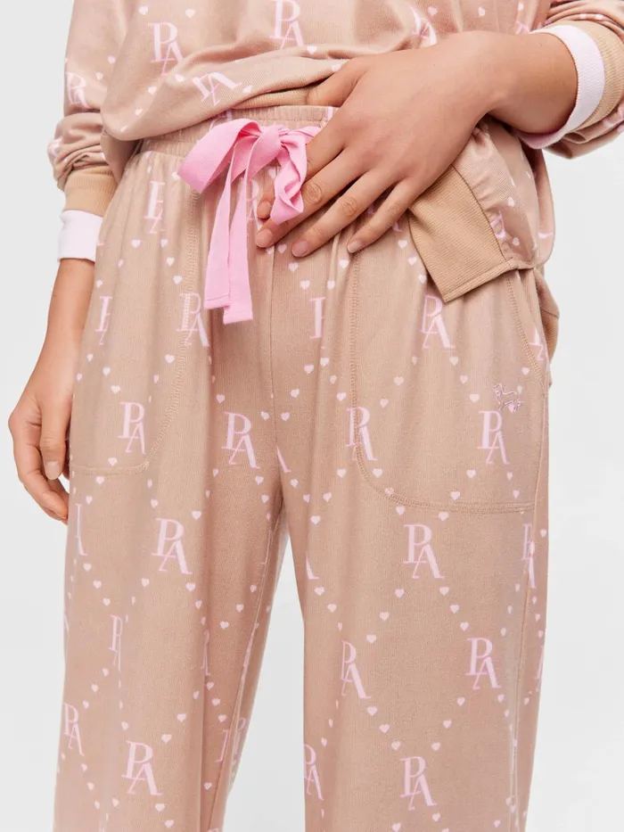 Women Caramel Logo Plush Wide Leg Pj Pant Multi Peter Alexander Pants