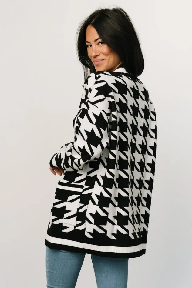Women Cardigans Baltic Born Leroy Houndstooth Cardigan Black White Women Cardigans Baltic Born Leroy Houndstooth Cardigan Black White