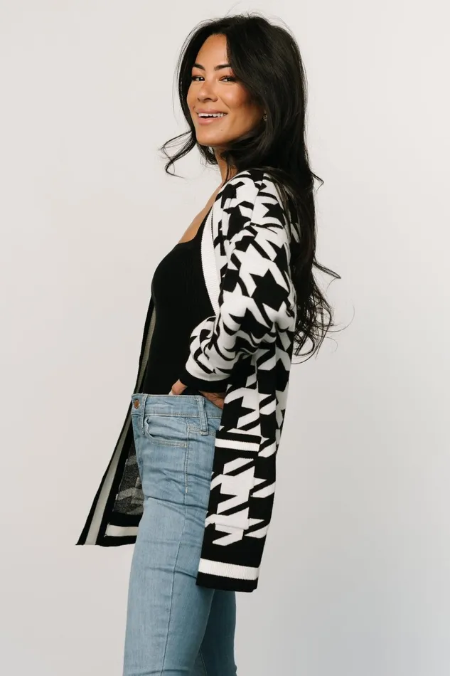 Women Cardigans Baltic Born Leroy Houndstooth Cardigan Black White Women Cardigans Baltic Born Leroy Houndstooth Cardigan Black White