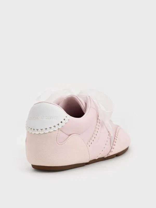 Women Cece Heart SheerLace Sneakers 8211 Light Pink CHARLES and KEITH Sneakers
