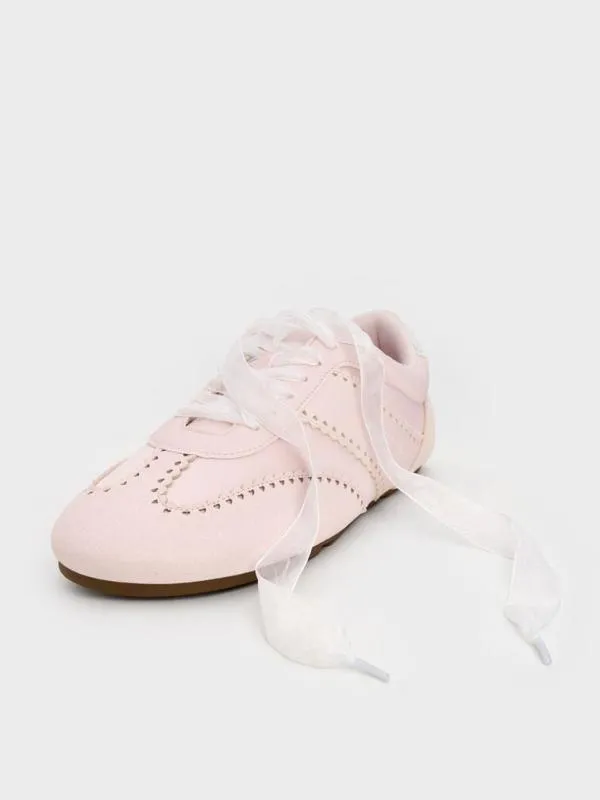 Women Cece Heart SheerLace Sneakers 8211 Light Pink CHARLES and KEITH Sneakers
