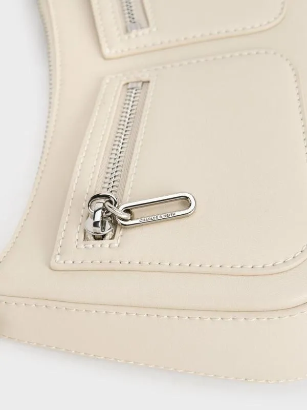 Women ChainStrap Shoulder Bag 8211 Beige CHARLES and KEITH Shoulder Bags