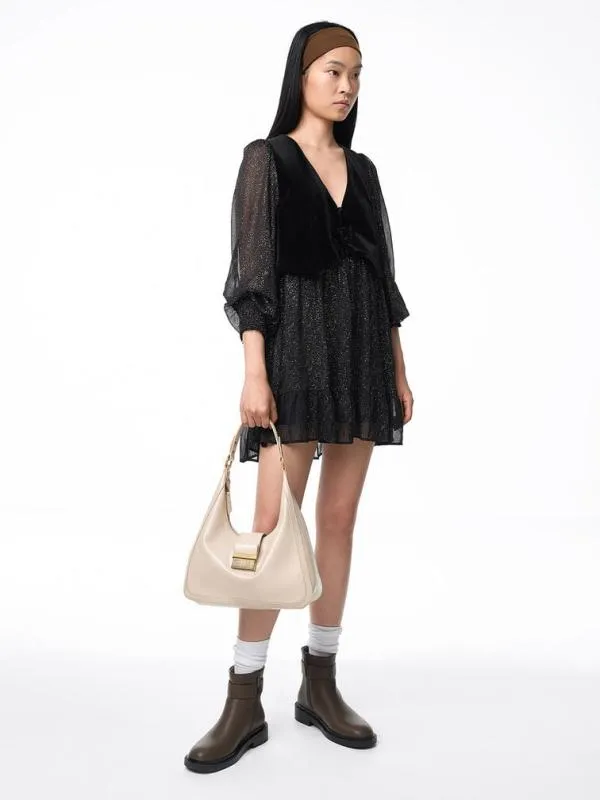 Women Charlot Hobo Bag 8211 Oat CHARLES and KEITH Hobo Bags