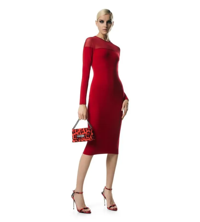 Women Clutches Tom Ford Velvet Label Mini Chain Bag Candy Red Women Clutches Tom Ford Velvet Label Mini Chain Bag Candy Red