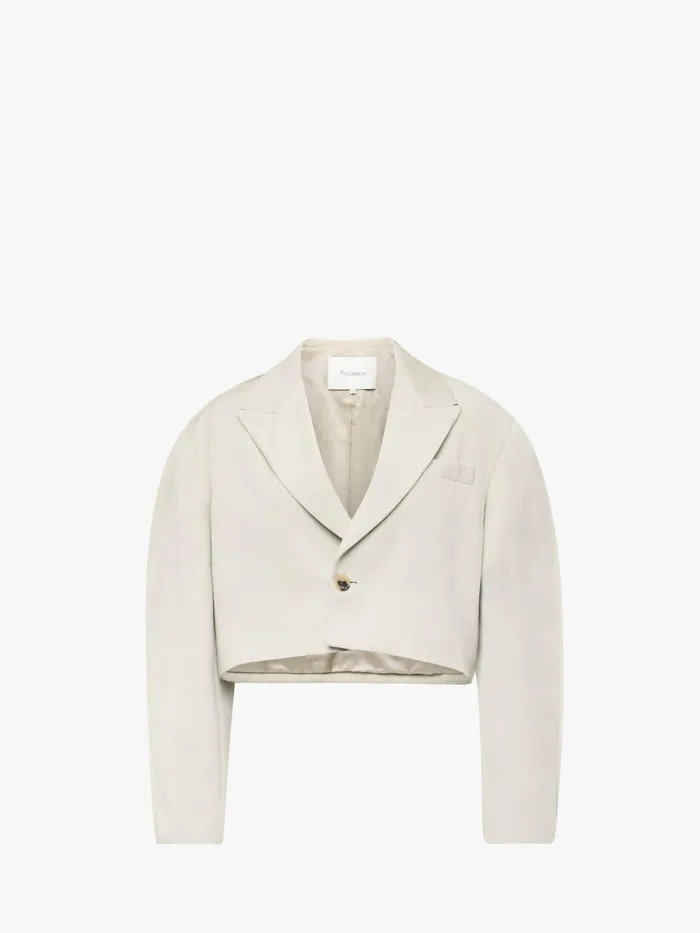 Women Coats and Jackets JW Anderson CROPPED ROUNDED TAILORED JACKET Stone