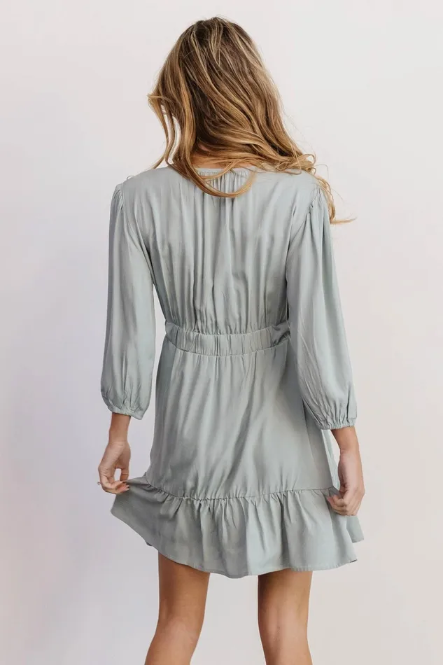 Women Cover Ups Baltic Born Amelia Boho Mini Dress Sage