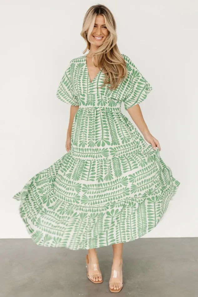 Women Cover Ups Baltic Born Austin Kimono Dress Green Print Women Cover Ups Baltic Born Austin Kimono Dress Green Print