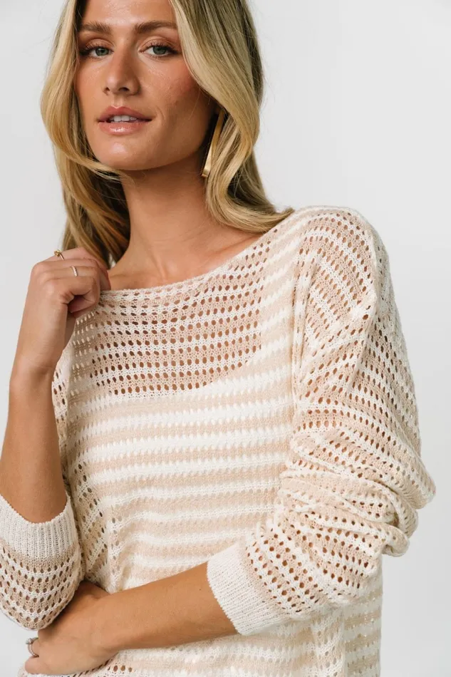 Women Cover Ups Baltic Born Valissa Open Knit Top White Sand Women Cover Ups Baltic Born Valissa Open Knit Top White Sand