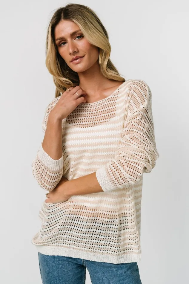 Women Cover Ups Baltic Born Valissa Open Knit Top White Sand Women Cover Ups Baltic Born Valissa Open Knit Top White Sand