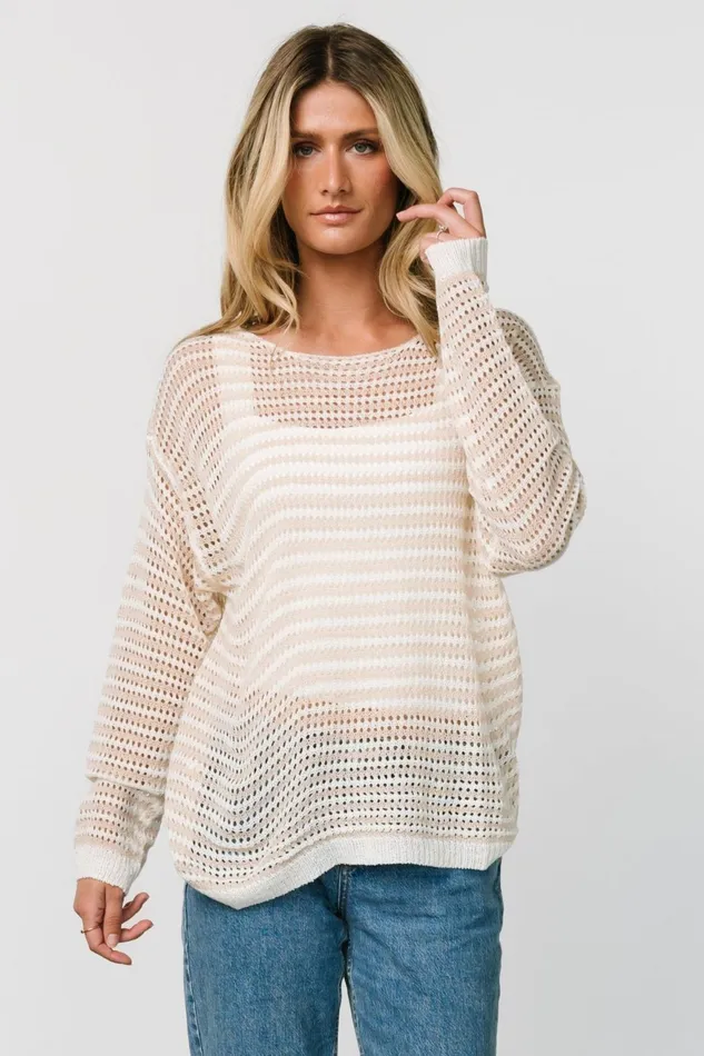 Women Cover Ups Baltic Born Valissa Open Knit Top White Sand Women Cover Ups Baltic Born Valissa Open Knit Top White Sand