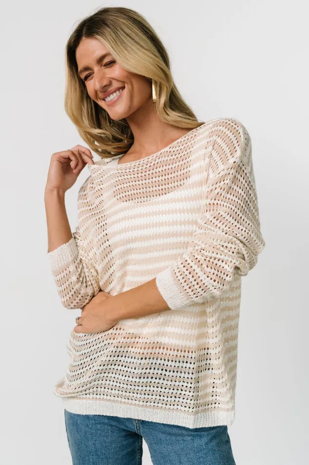 Women Cover Ups Baltic Born Valissa Open Knit Top White Sand Women Cover Ups Baltic Born Valissa Open Knit Top White Sand
