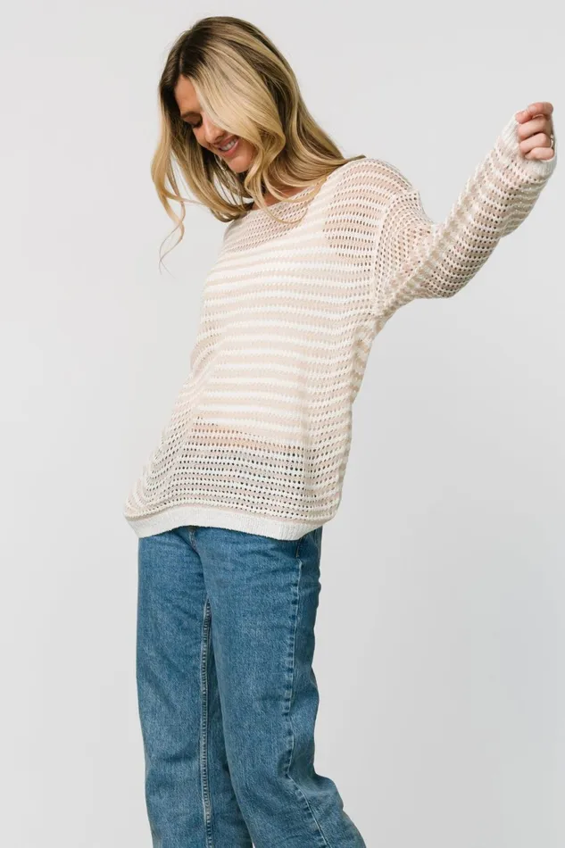 Women Cover Ups Baltic Born Valissa Open Knit Top White Sand Women Cover Ups Baltic Born Valissa Open Knit Top White Sand