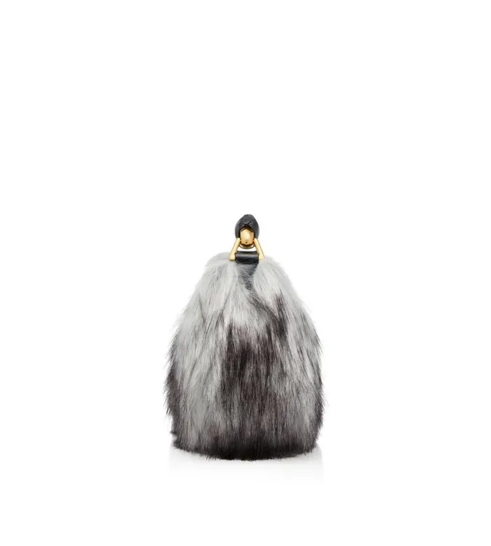 Women Cross Body Bags Tom Ford Faux Fur Bianca Mini Hobo Grey Melange Women Cross Body Bags Tom Ford Faux Fur Bianca Mini Hobo Grey Melange
