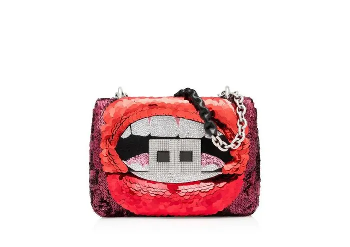 Women Cross Body Bags Tom Ford Maxi Lip Embroidery Soft Natalia Small Shoulder Bag Multicolor Red Black