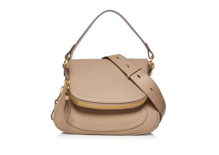 Women Cross Body Bags Tom Ford Medium Double Strap Jennifer Silk Taupe