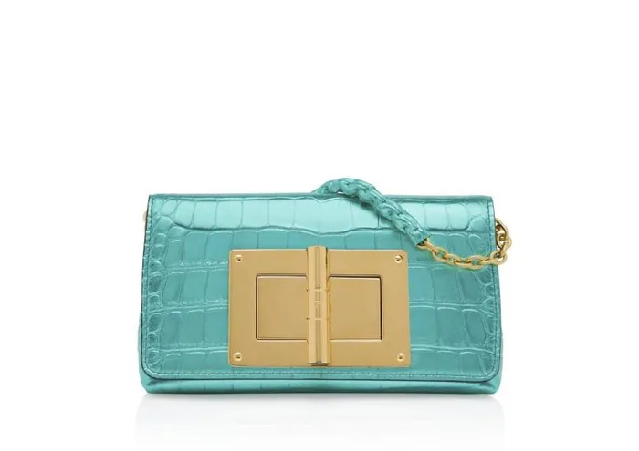 Women Cross Body Bags Tom Ford Metallic Stamped Leather Natalia Mini Bag