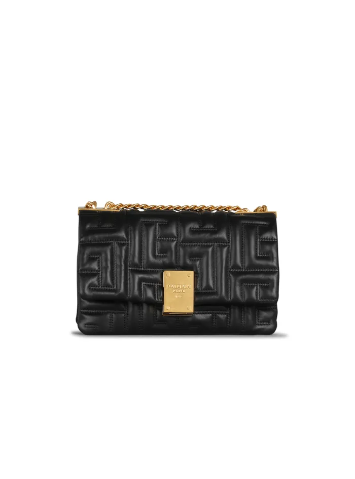Women Crossbody Bags Balmain 1945 Soft Small Bag In Quilted Leather Black