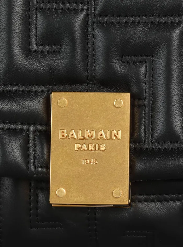 Women Crossbody Bags Balmain 1945 Soft Small Bag In Quilted Leather Black