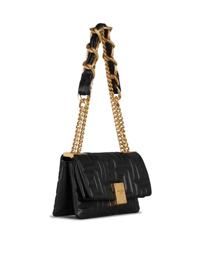 Women Crossbody Bags Balmain 1945 Soft Small Bag In Quilted Leather Black