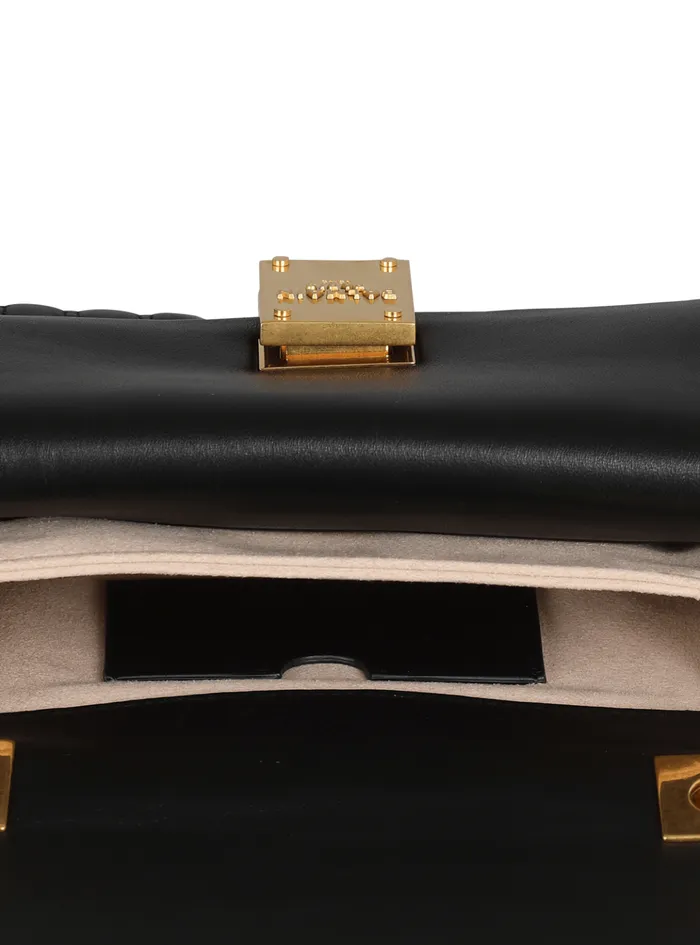 Women Crossbody Bags Balmain 1945 Soft Small Bag In Quilted Leather Black