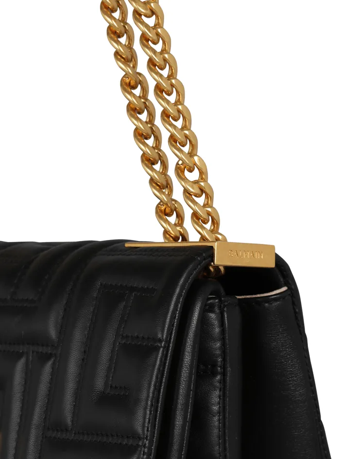 Women Crossbody Bags Balmain 1945 Soft Small Bag In Quilted Leather Black
