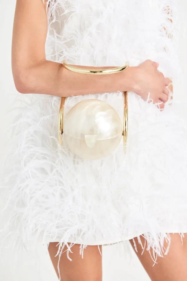 Women Cult Gaia Clutches PEARL BAG 8211 IVORY