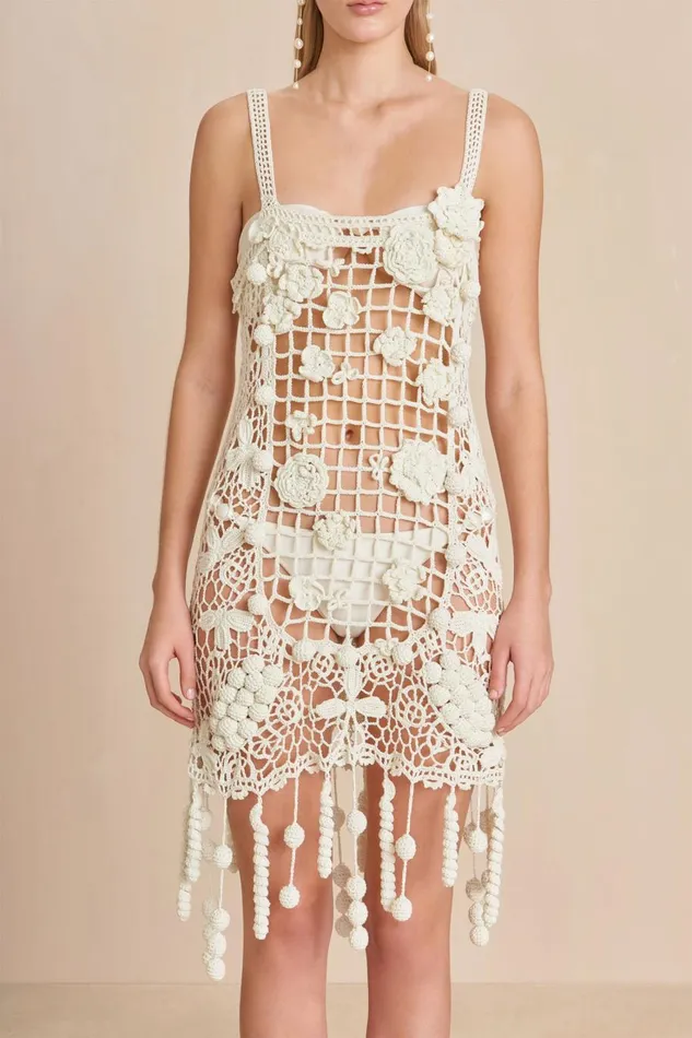 Women Cult Gaia Dresses ELAINA CROCHET DRESS 8211 OFF WHITE Women Cult Gaia Dresses ELAINA CROCHET DRESS 8211 OFF WHITE
