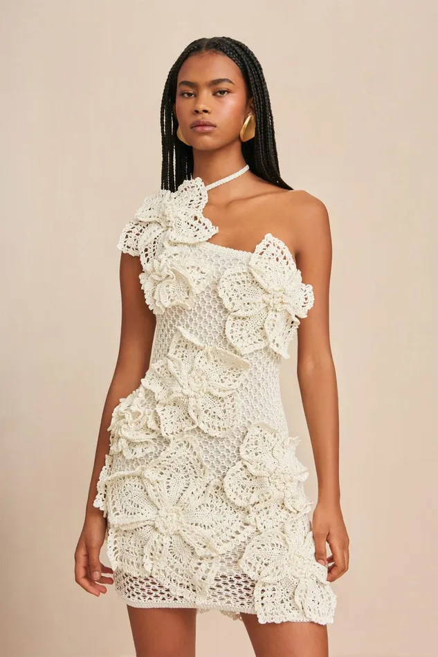 Women Cult Gaia Dresses KENDRIA CROCHET DRESS 8211 OFF WHITE