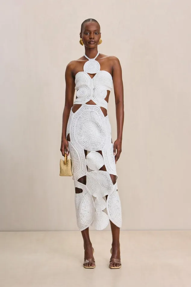 Women Cult Gaia Dresses SHENAZ CROCHET DRESS 8211 OFF WHITE