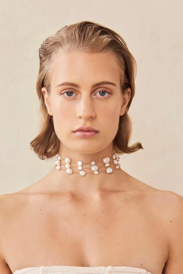 Women Cult Gaia Jewelry NYALA CHOKER 8211 PEARL Women Cult Gaia Jewelry NYALA CHOKER 8211 PEARL