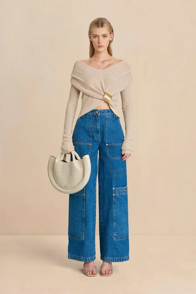 Women Cult Gaia Knits NICIA KNIT TOP 8211 CHAMPAGNE MELANGE