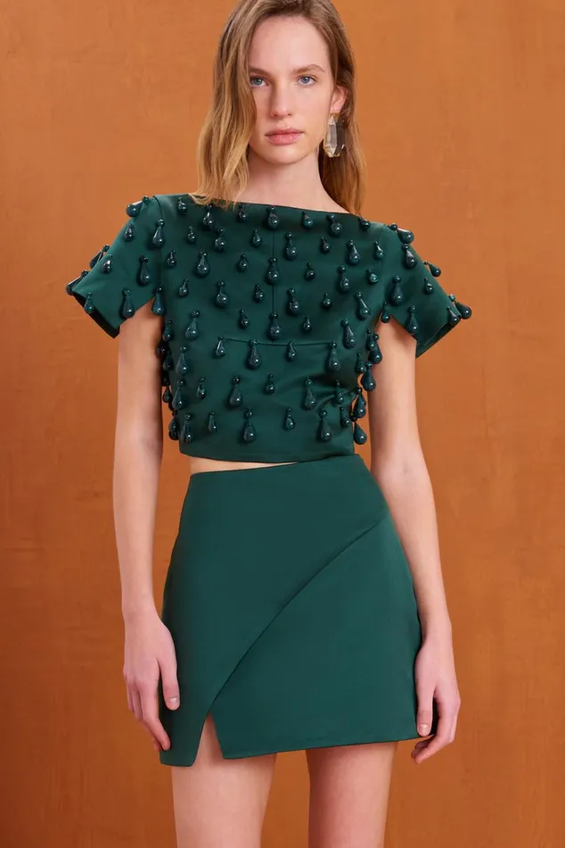 Women Cult Gaia Tops DELINA TOP 8211 FOREST GREEN