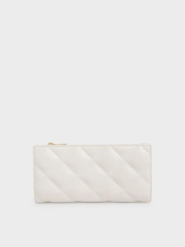 Women Danika Quilted Long Wallet 8211 Cream CHARLES and KEITH Long Wallets