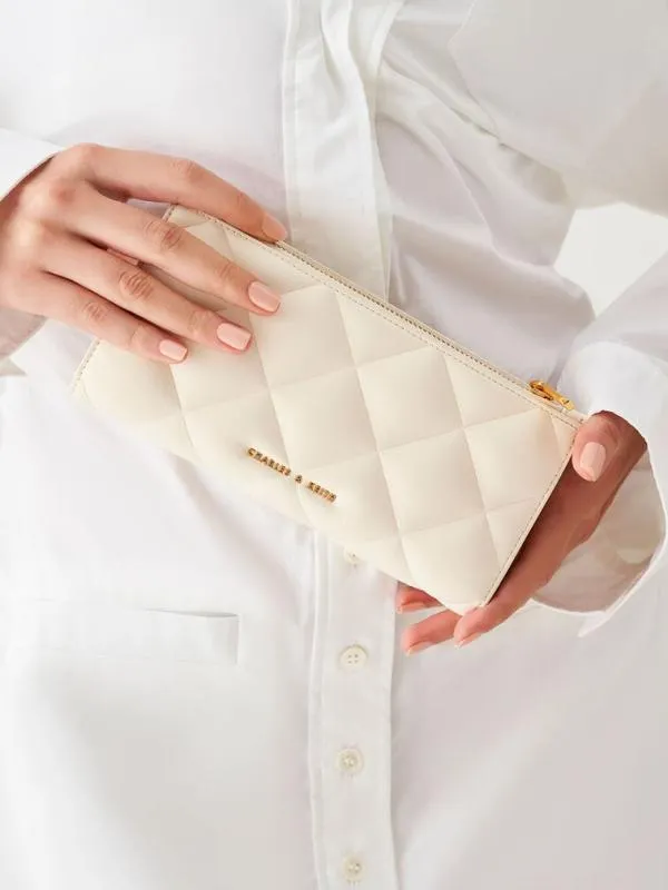 Women Danika Quilted Long Wallet 8211 Cream CHARLES and KEITH Long Wallets Women Danika Quilted Long Wallet 8211 Cream CHARLES and KEITH Long Wallets