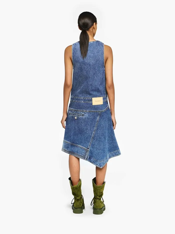 Women Denim JW Anderson WRAP FRONT SLEEVELESS DRESS Mid Blue Women Denim JW Anderson WRAP FRONT SLEEVELESS DRESS Mid Blue