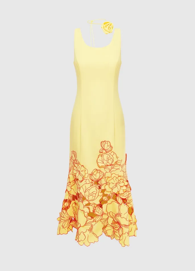 Women Dresses and Jumpsuits LEO LIN Emily Appliqu Midi Dress 8211 Sorbet Yellow Women Dresses and Jumpsuits LEO LIN Emily Appliqu Midi Dress 8211 Sorbet Yellow