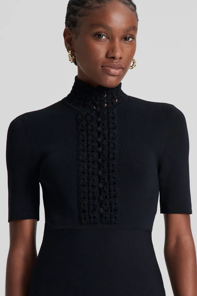 Women Dresses Scanlan Theodore CREPE KNIT DAISY MINI DRESS BLACK Women Dresses Scanlan Theodore CREPE KNIT DAISY MINI DRESS BLACK