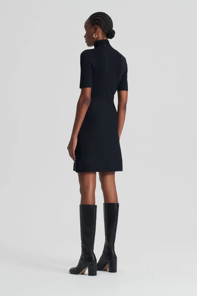 Women Dresses Scanlan Theodore CREPE KNIT DAISY MINI DRESS BLACK Women Dresses Scanlan Theodore CREPE KNIT DAISY MINI DRESS BLACK
