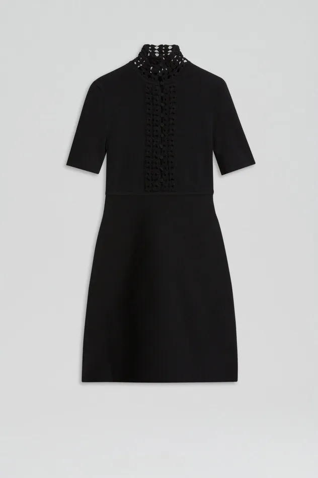 Women Dresses Scanlan Theodore CREPE KNIT DAISY MINI DRESS BLACK Women Dresses Scanlan Theodore CREPE KNIT DAISY MINI DRESS BLACK