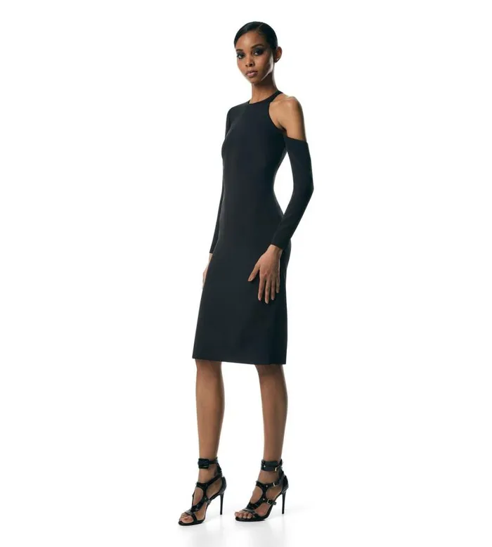 Women Dresses Tom Ford Cady Silk Marocaine Asymmetric Dress Black Women Dresses Tom Ford Cady Silk Marocaine Asymmetric Dress Black