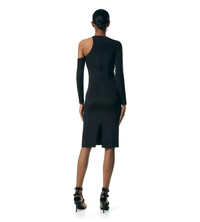 Women Dresses Tom Ford Cady Silk Marocaine Asymmetric Dress Black Women Dresses Tom Ford Cady Silk Marocaine Asymmetric Dress Black