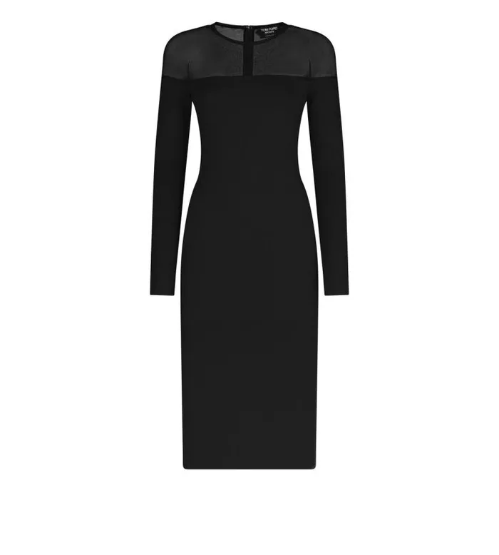 Women Dresses Tom Ford Fine Cashmere Silk and Silk Thread Dress