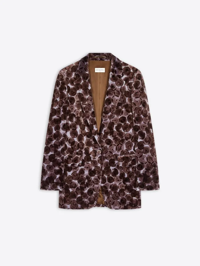 Women Dries Van Noten Blazers Printed Velvet Blazer