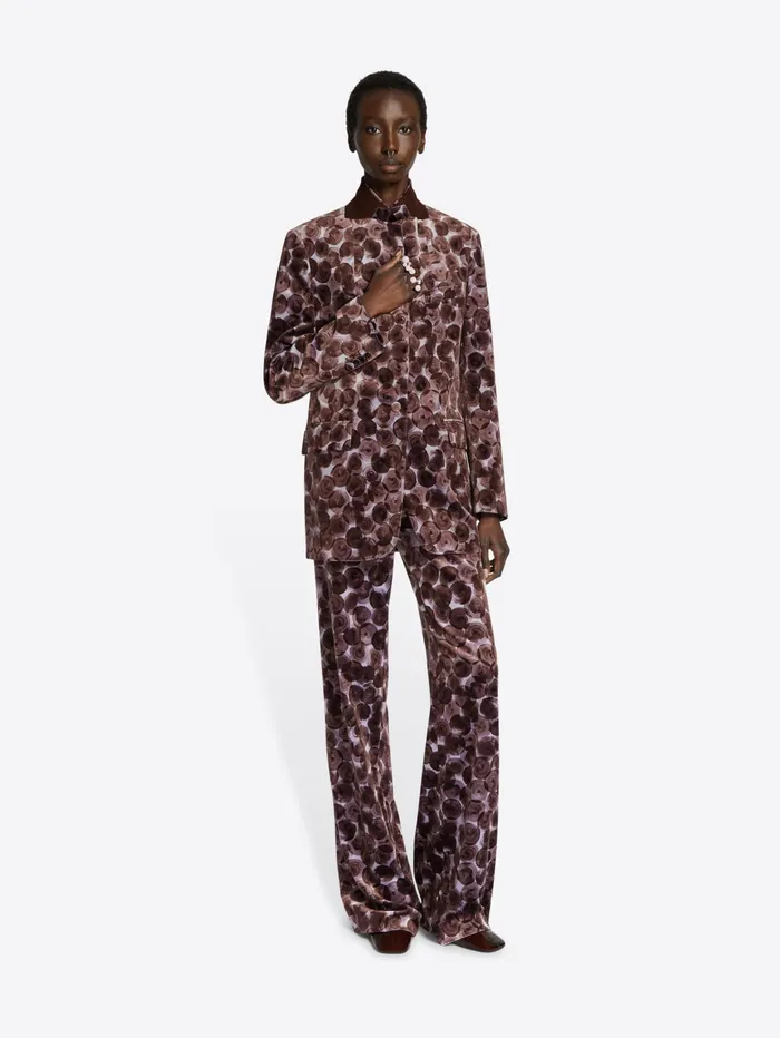 Women Dries Van Noten Blazers Printed Velvet Blazer