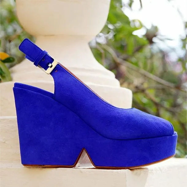 Women DYLAN Suede Blue Clergerie Wedges