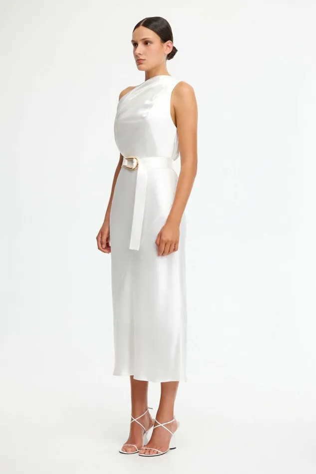 Women ELLISON MIDI DRESS Ivory Acler White Dresses