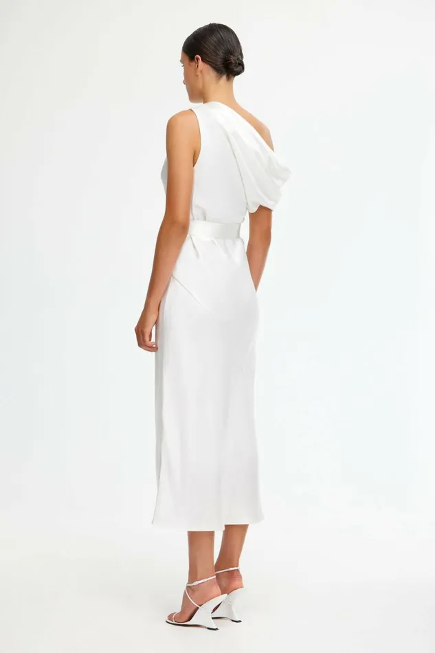 Women ELLISON MIDI DRESS Ivory Acler White Dresses